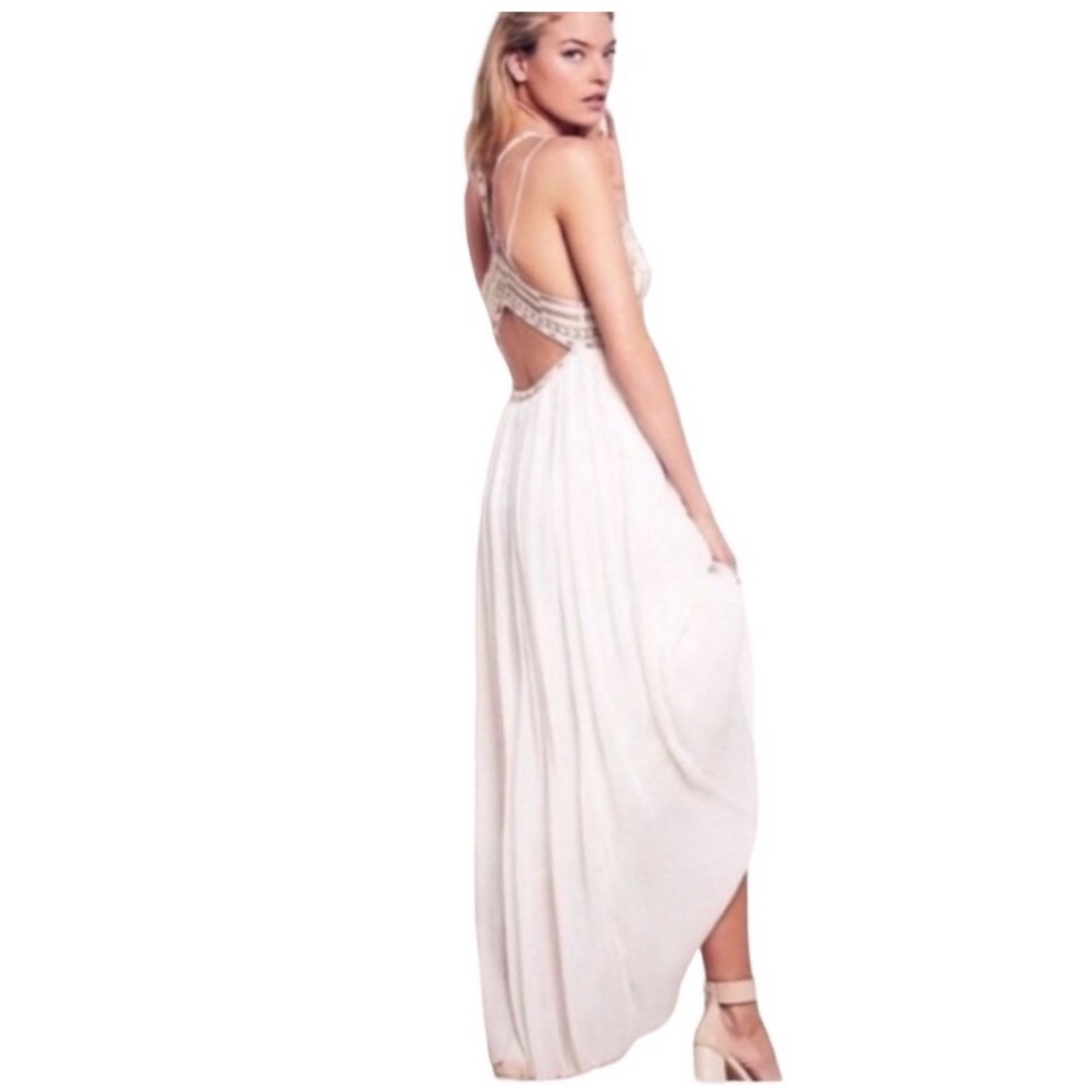 Free People Sacred Geometry Maxi‎ Dress in Ivory Combo Sz. 10 - Picture 3 of 12